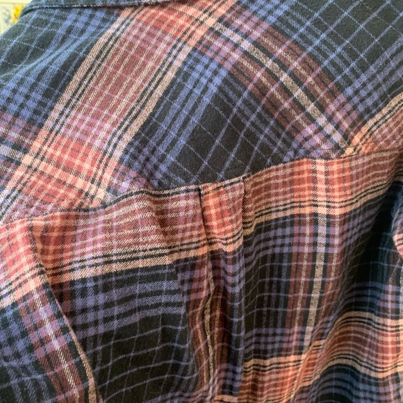 Forever 21 oversized purple pink brown flannel sz S color closest to last photo - Picture 7 of 7